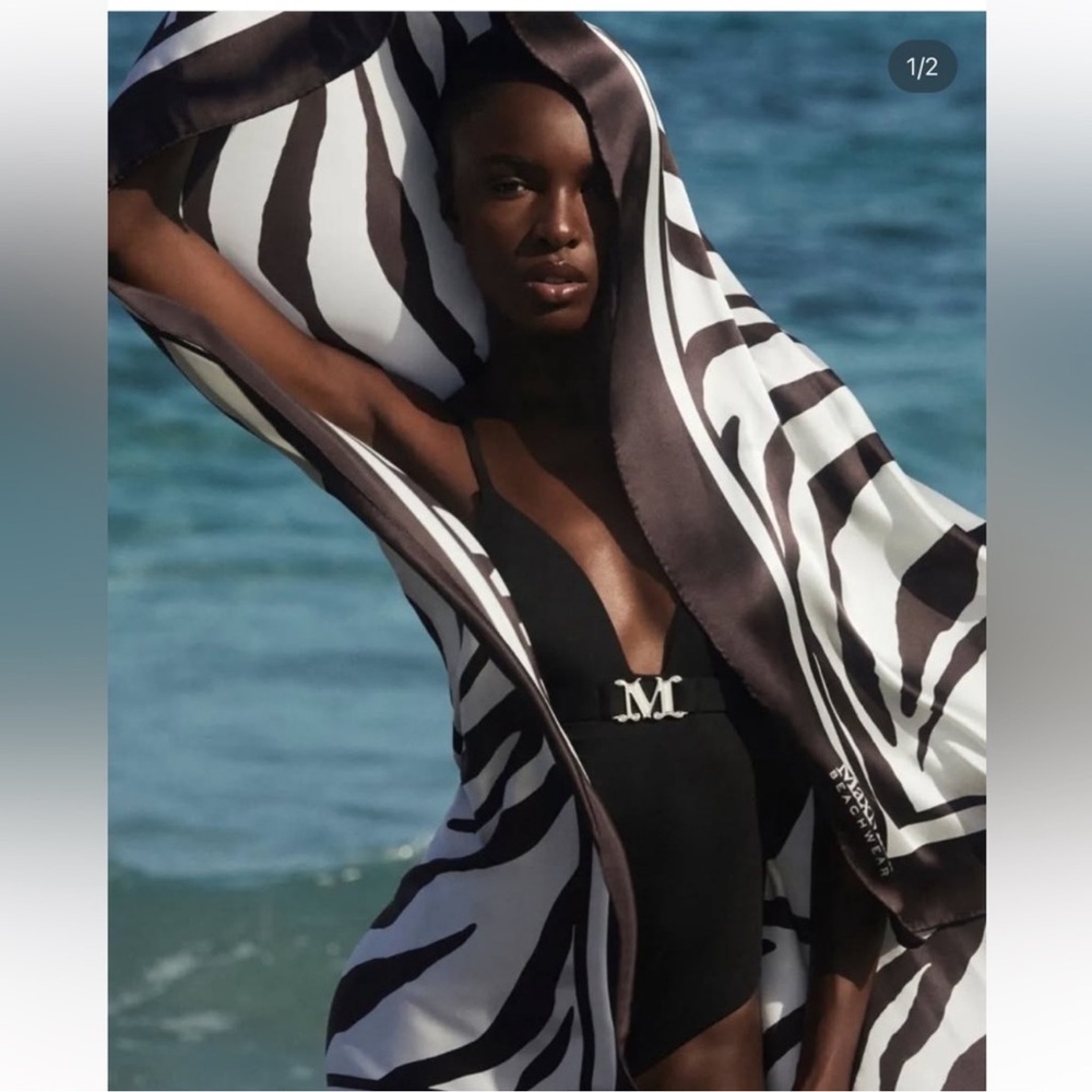 Max Mara Black Jersey One-Piece Swimsuit, NWT, Size 2B Cup
